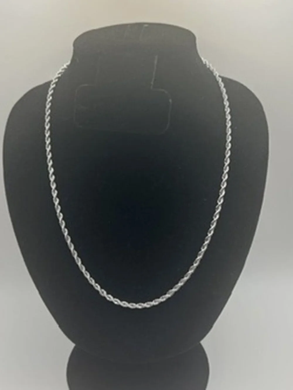 Real Silver Rope Chain 3mm 24 Inch Mens Stainless Steel Plated Waterproof Solid