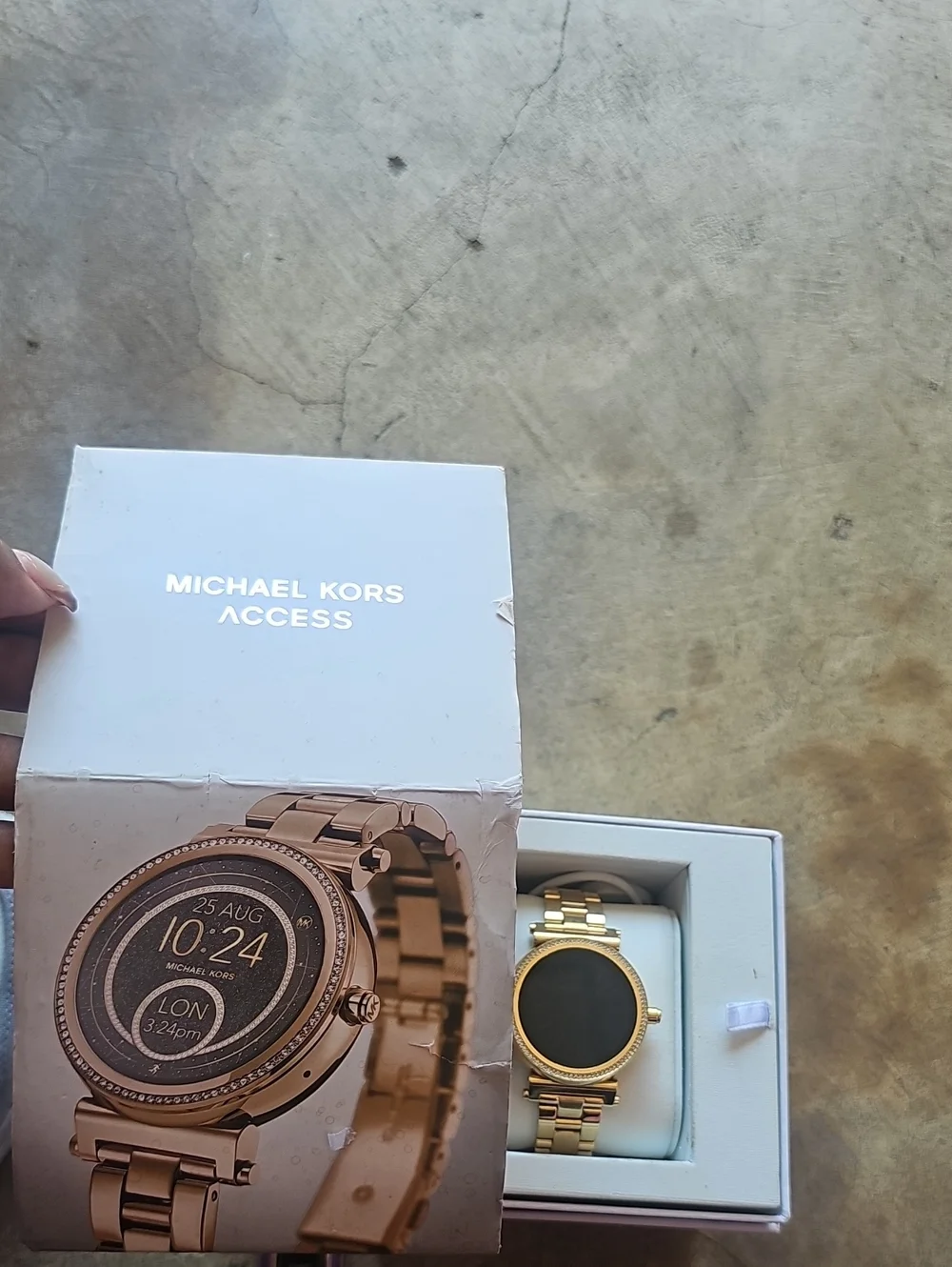Michael Kors Gold Tone Smartwatch with Rose Gold Accents