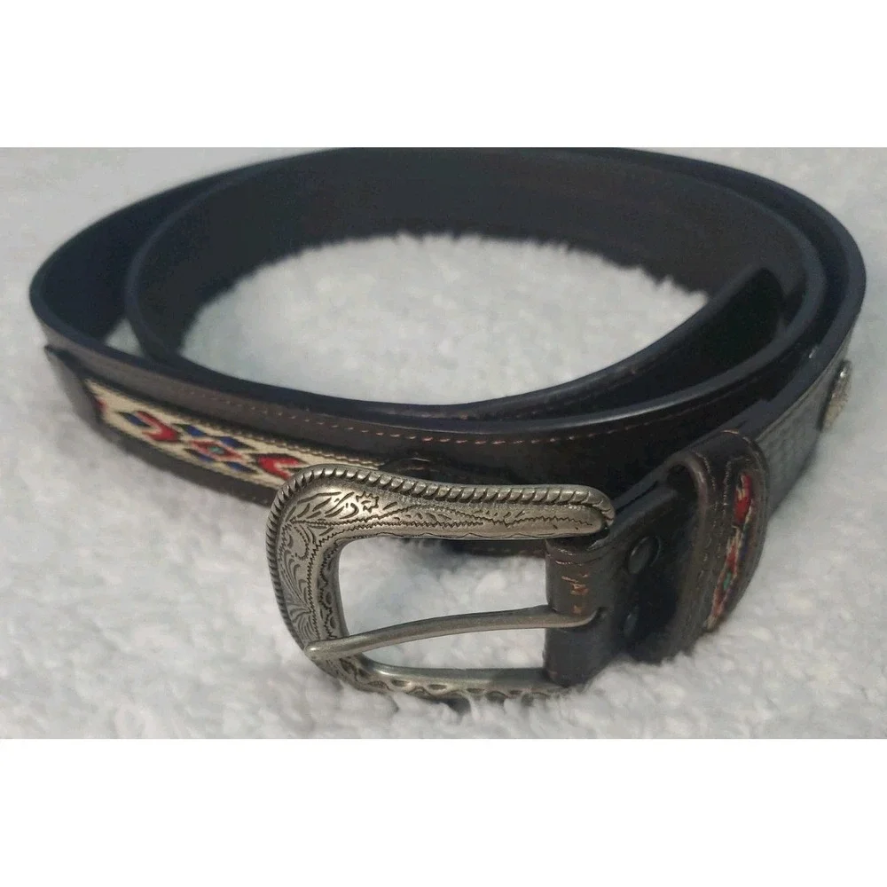 VTG Western Embroidered Belt Mens 55