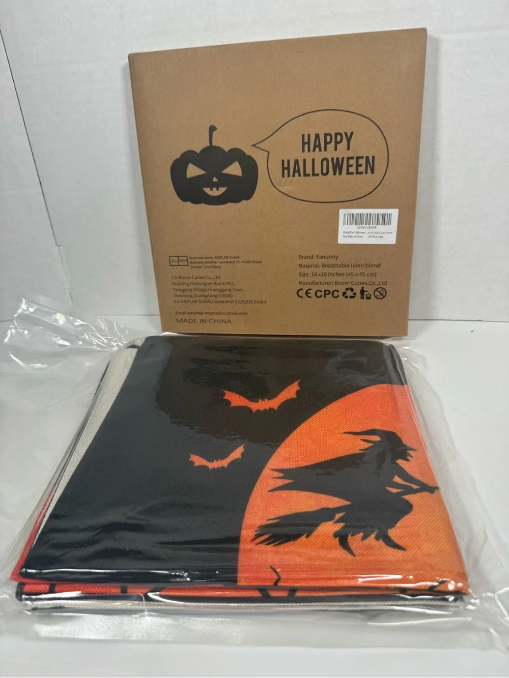 Halloween Decorative Pillow Covers Set of 4 18x18