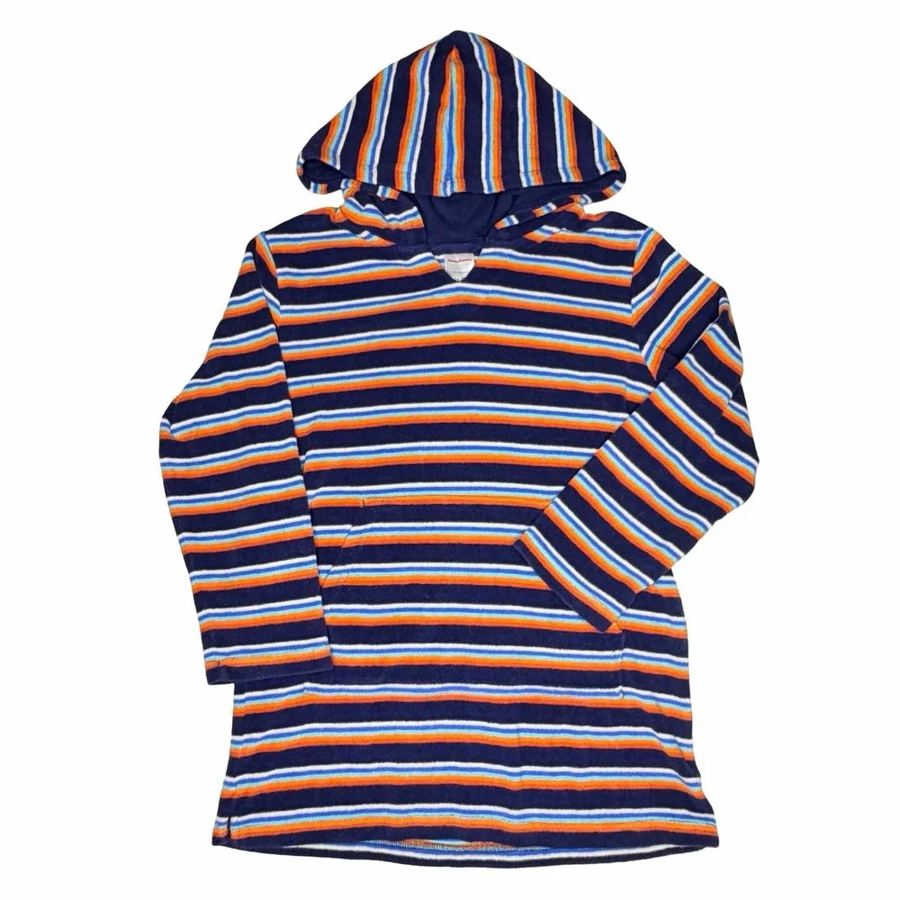 Hanna Andersson Striped Hooded Terry Swim Cover Up