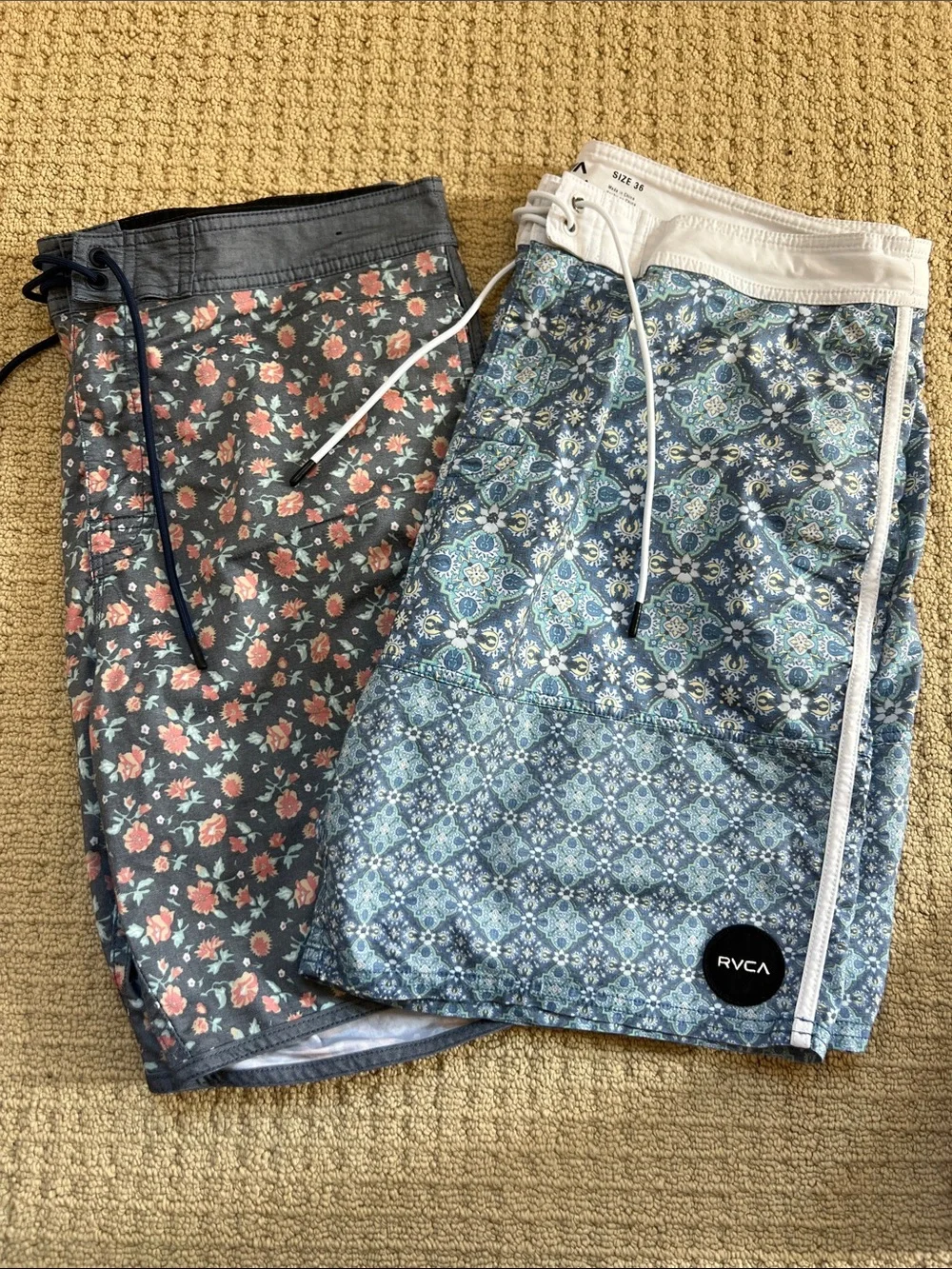 RVCA Men’s Bundle of Blue Patterned Board Shorts