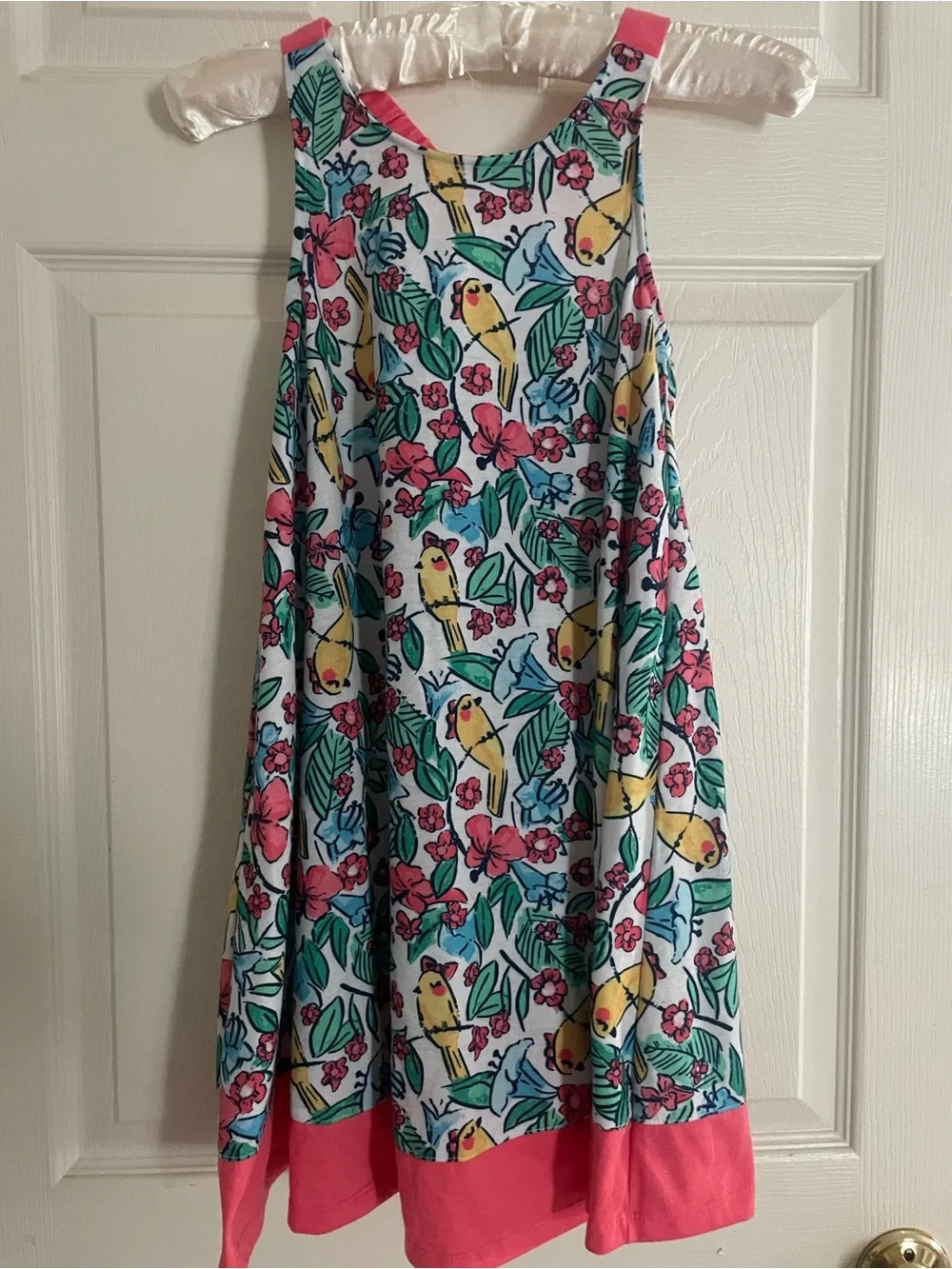 Gymboree Floral Bird Print A-Line Dress in Multicolor‎ Size 7-8