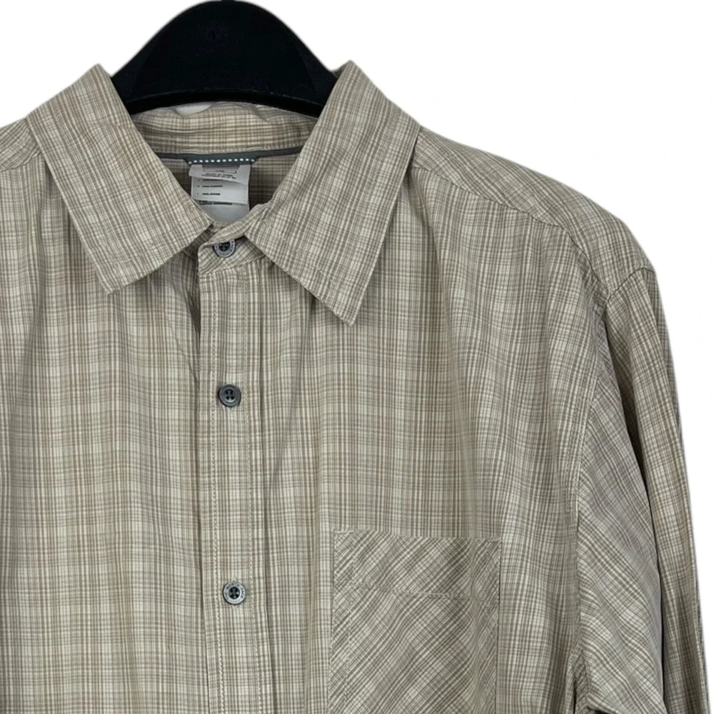 The North Face Button Down Shirt Mens L Tan Plaid Long Sleeve Excellent‎ AP5V