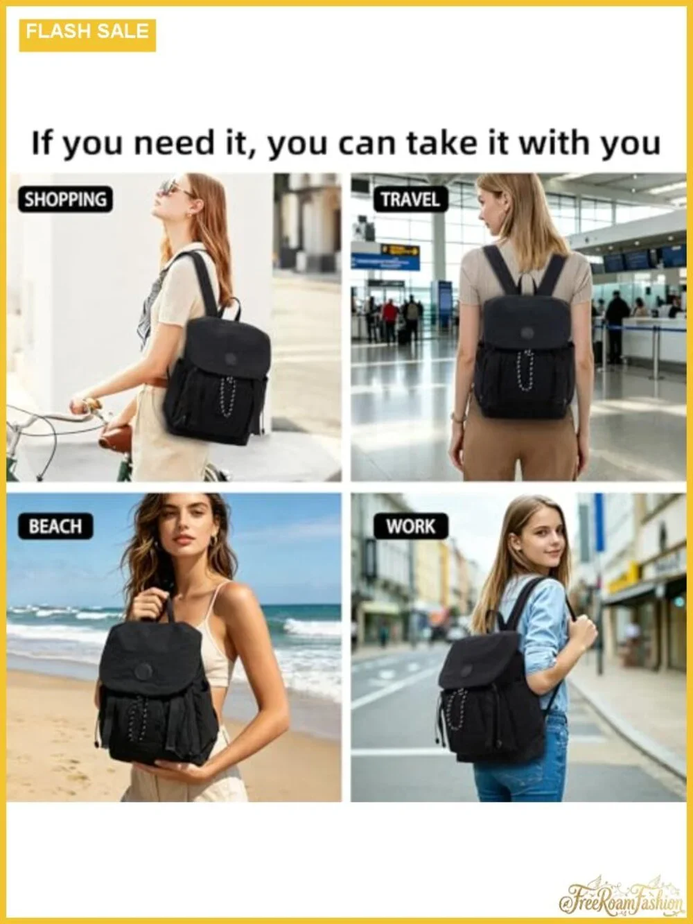 Women's Nylon Water Resistant Lightweight Casual Travel Backpack Purse
