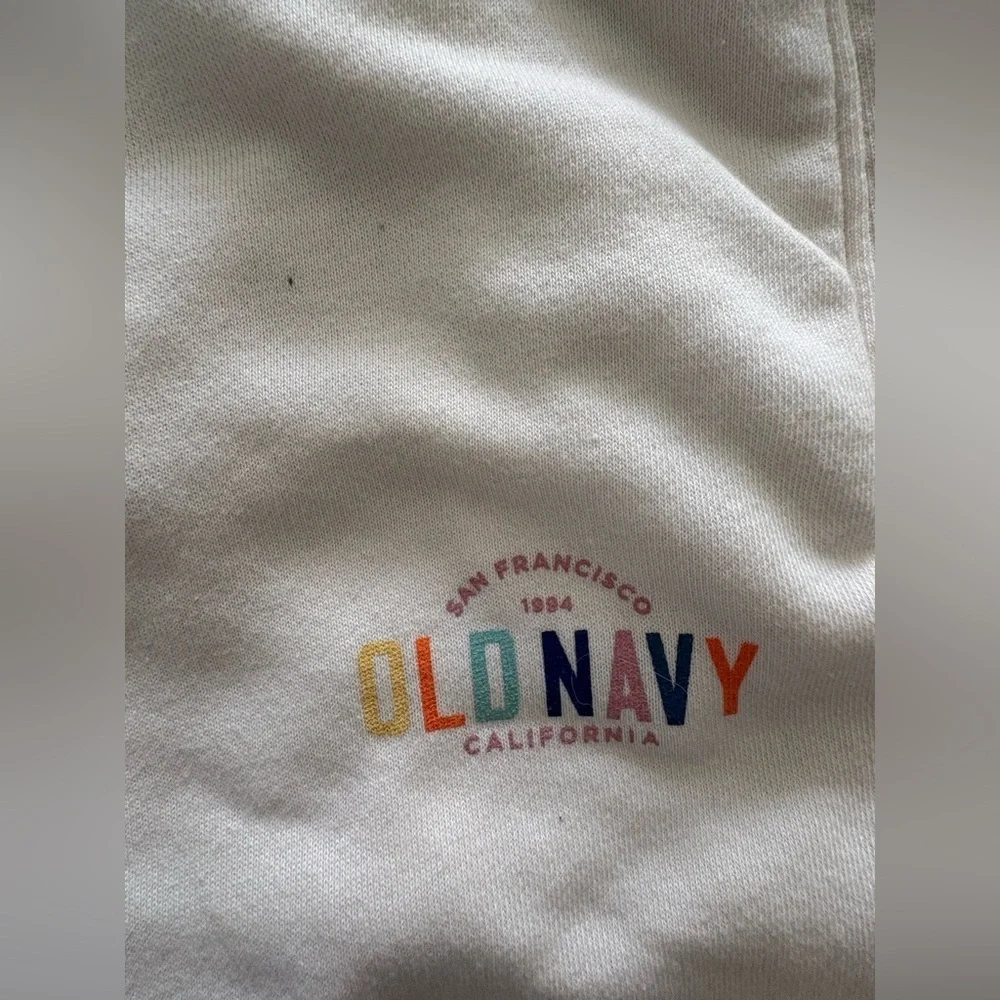 Old Navy Kids Cream Joggers with Colorful Logo