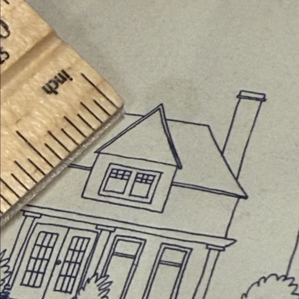 Hobby Lobby Home Sweet Home Drawn Houses in Glass Wood Frame Art FINAL PRICE!