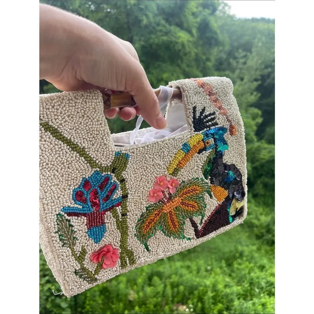 No Brand cream beaded