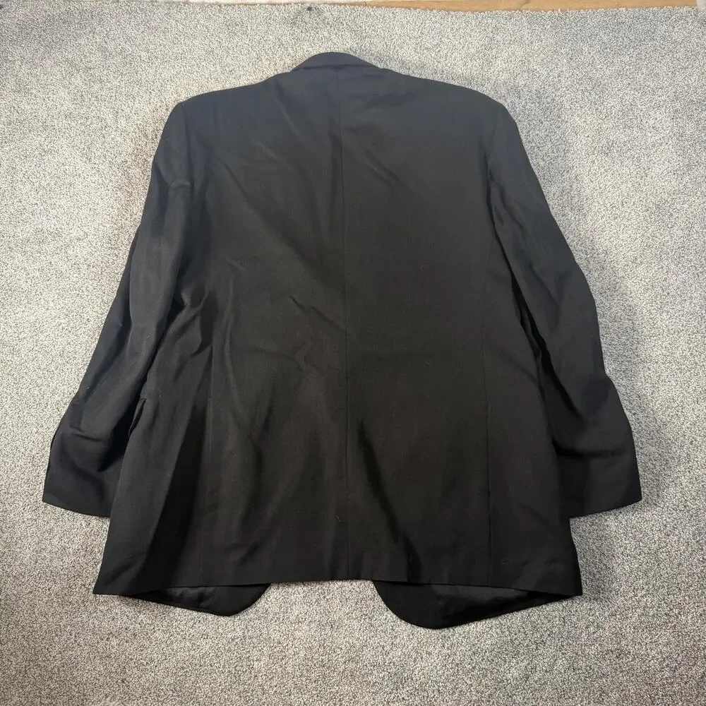 Vtg 90s Y2K Haggar Blazer 42R Dark Academia Corporate Goth Minimalist Classic