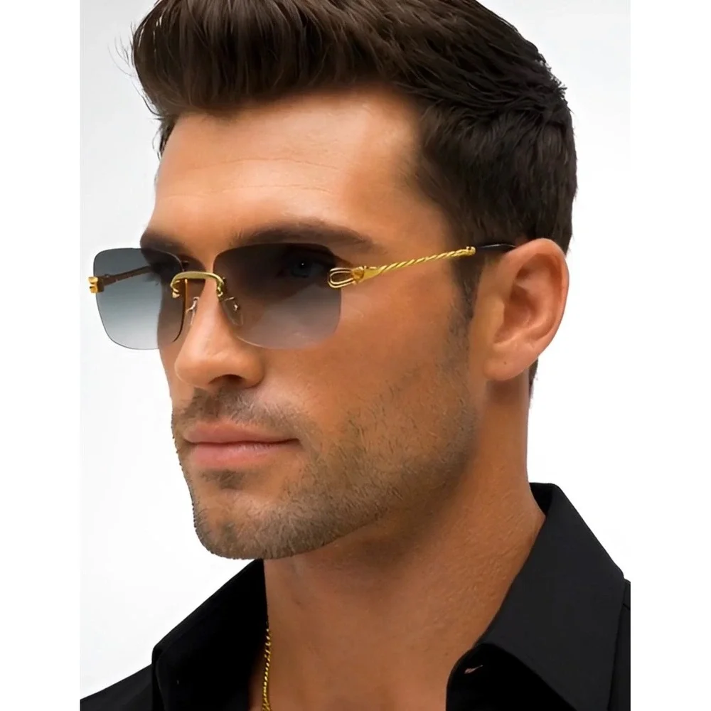 Men Sunglasses Fashion‎ Designer Classy Sophisticated Green Lens Retro Vintage