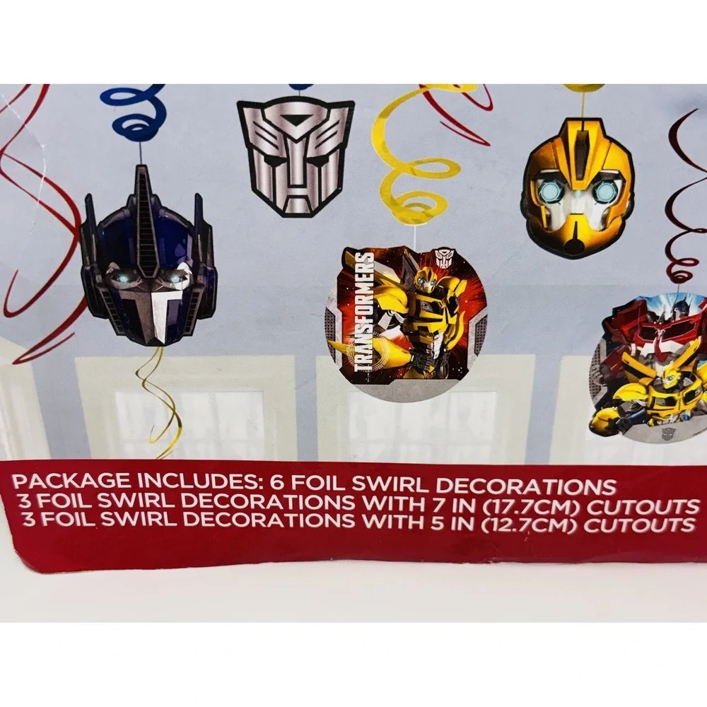 Transformers Swirl Decorations 12 Pc Party Hanging Decor Hasbro‎ 2014 New