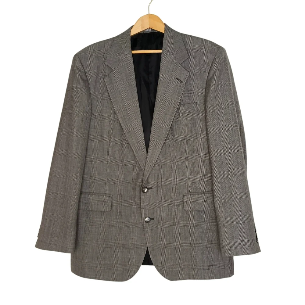Haggar Imperial Sports Coat Blazer Men's Sz 42 Gray Plaid