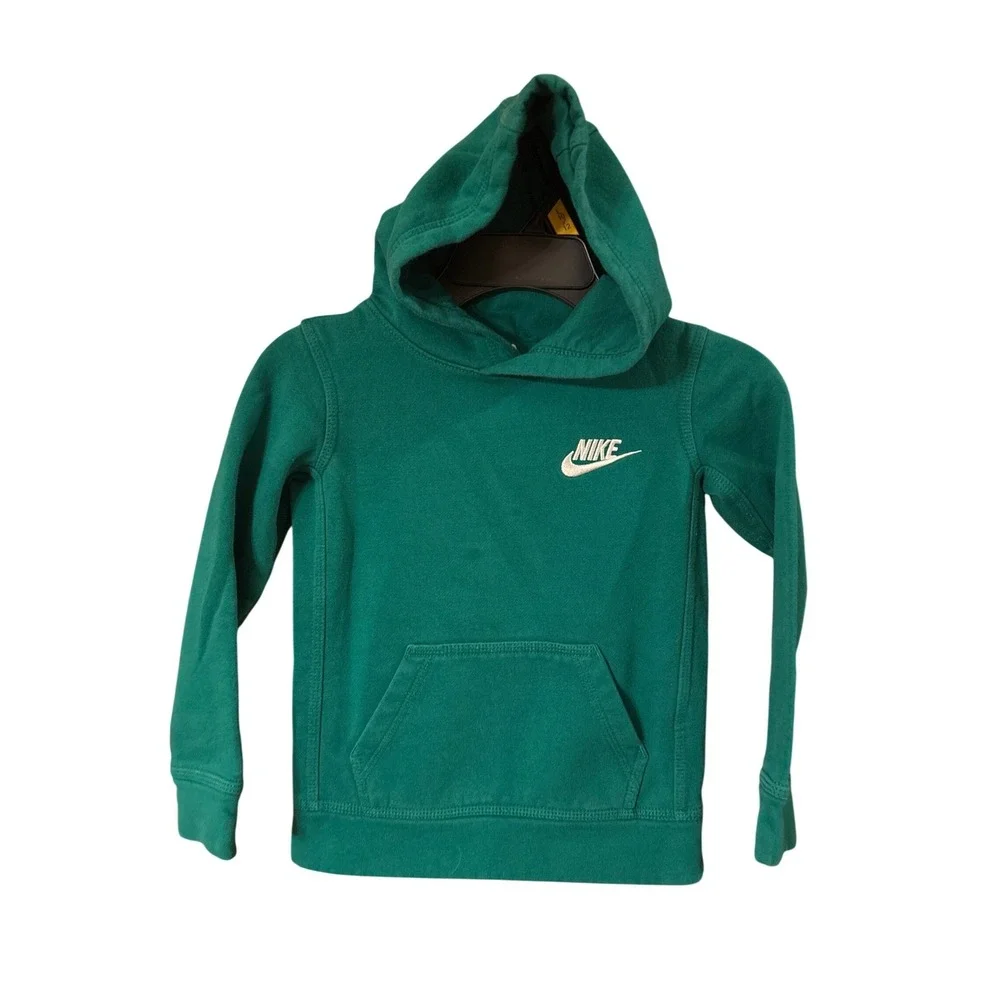 Nike Kids Teal Green Sportswear Club Fleece Hoodie Pullover XS 4 3-4YRS‎