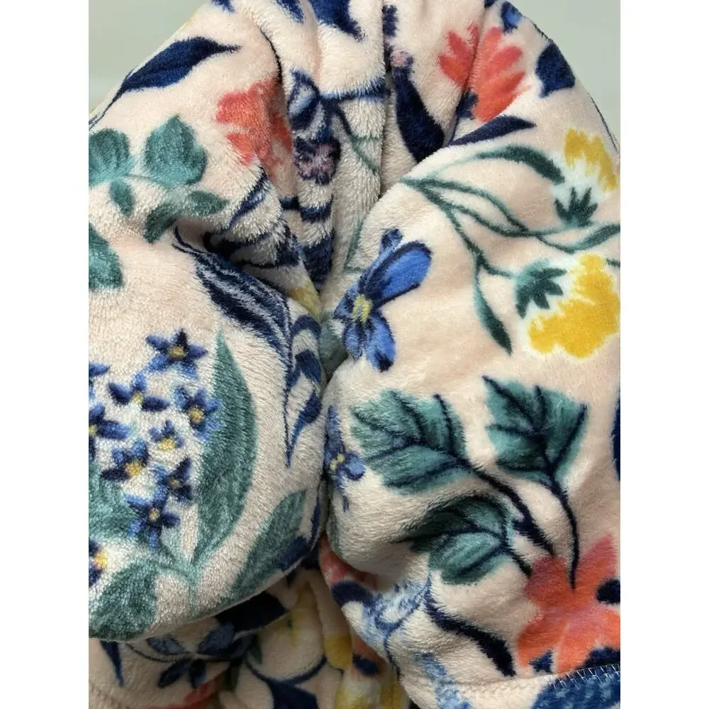 Vera Bradley Paradise Coral Throw Blanket Floral NWT Flowers Garden Light Pink