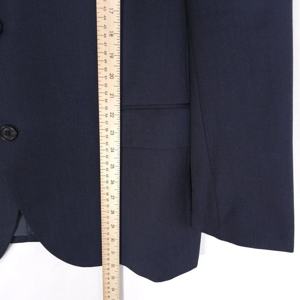 HUGO BOSS Mens Sport Coat Blazer‎ 46R Navy Virgin Wool THE GRAND US 10136292