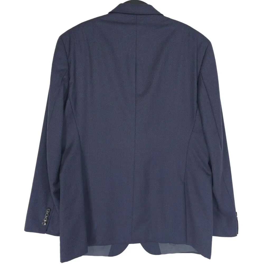 HUGO BOSS Mens Sport Coat Blazer‎ 46R Navy Virgin Wool THE GRAND US 10136292