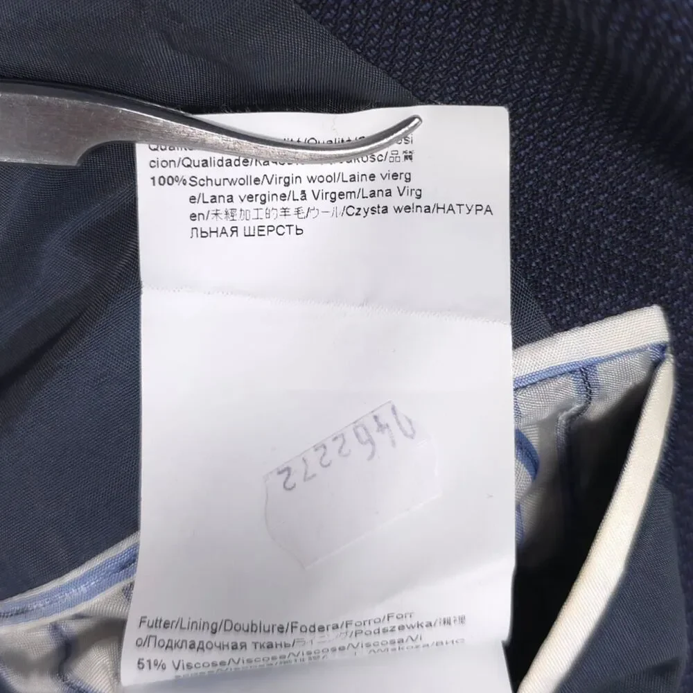 HUGO BOSS Mens Sport Coat Blazer‎ 46R Navy Virgin Wool THE GRAND US 10136292