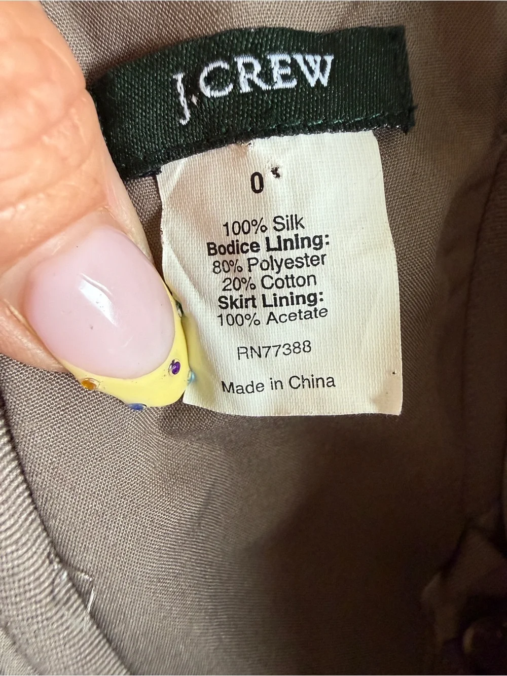 J. Crew adjustable satin