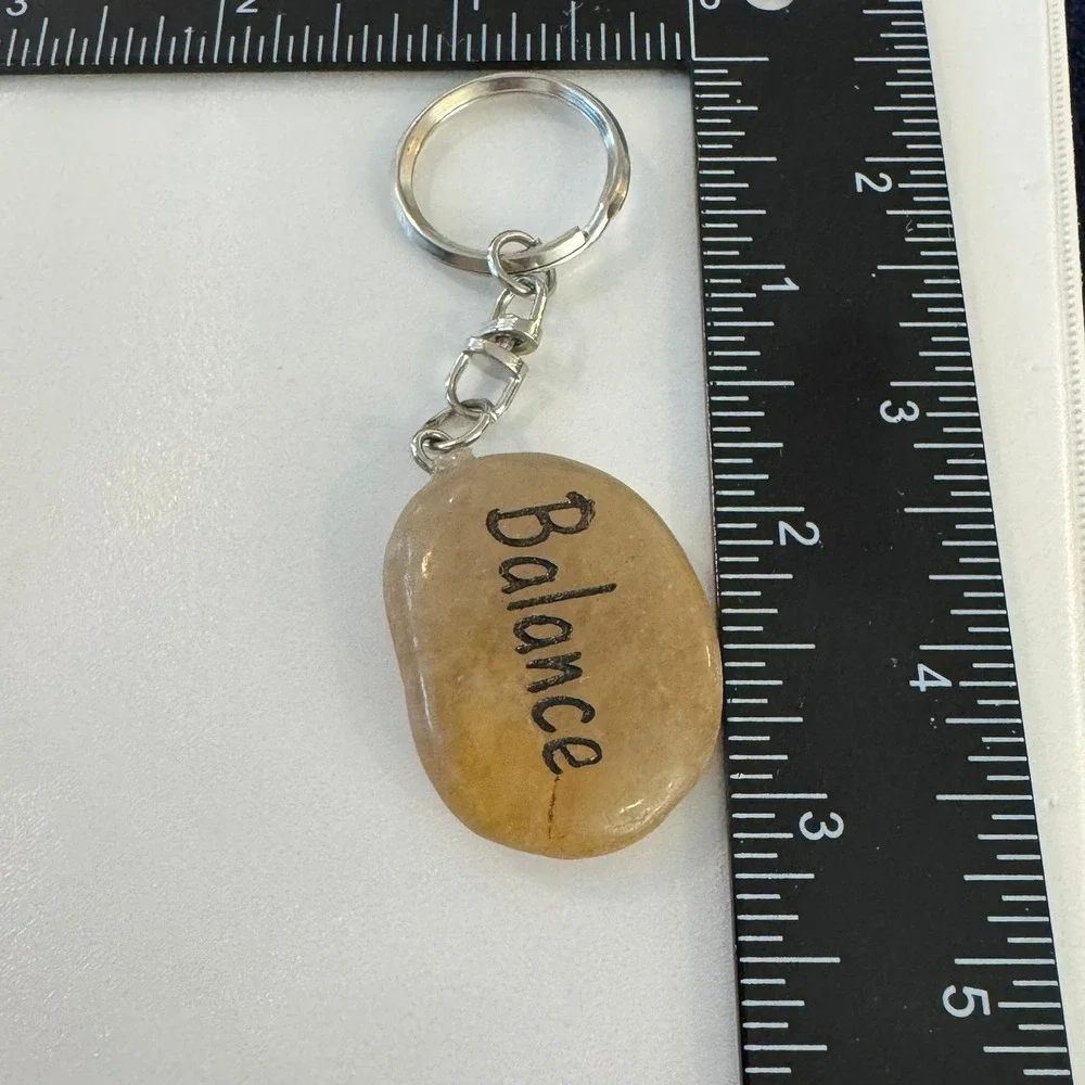 Inspirational Stone Keychain Balance‎ Zen Meditation Gift