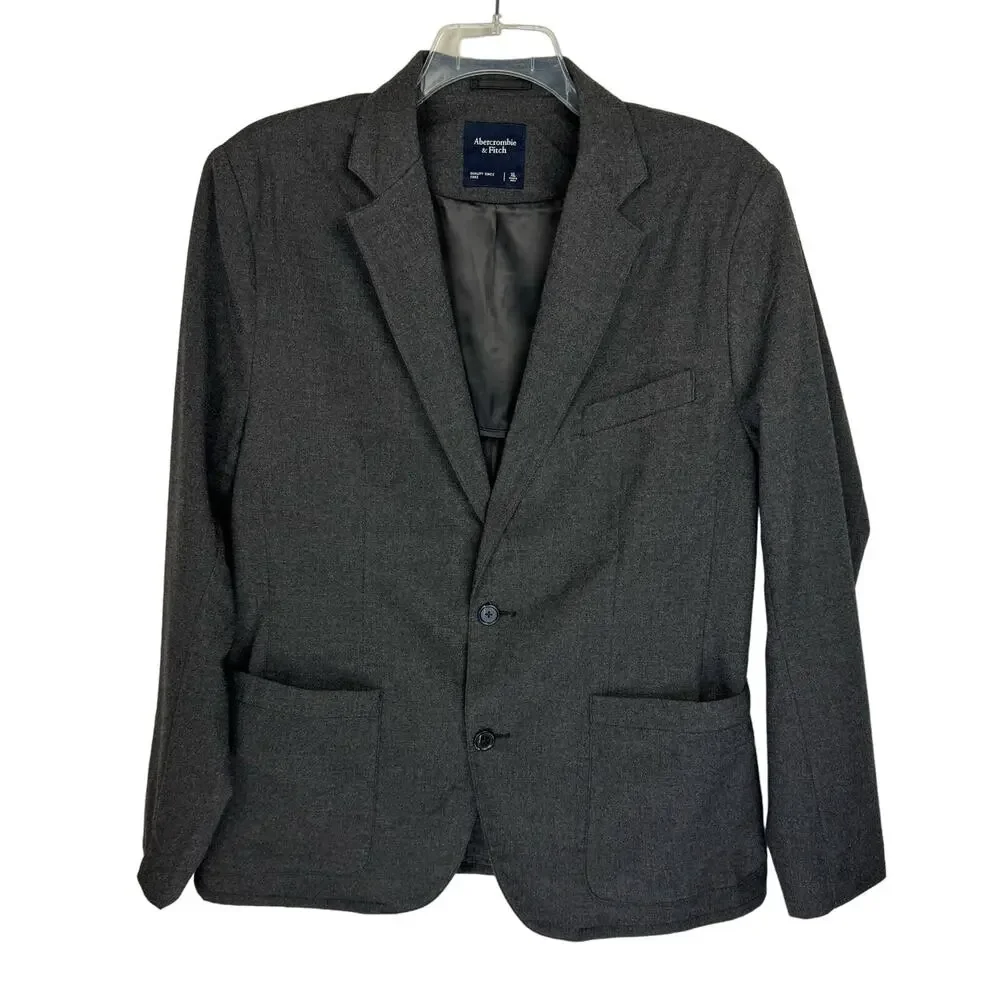 ABERCROMBIE & FITCH | Dark Gray Single Breasted‎ Classic Blazer | Men's XL