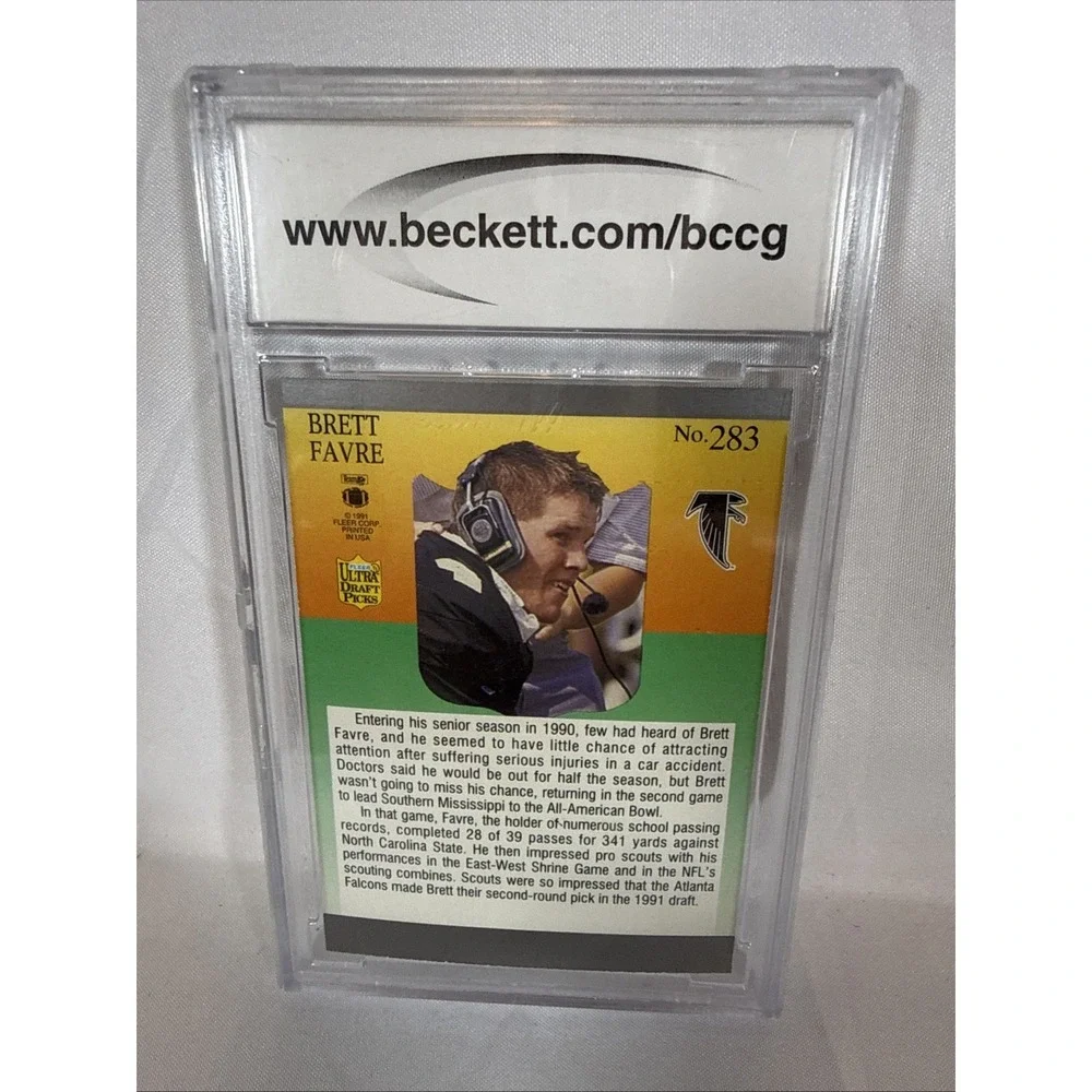 1991 Fleer Ultra Brett Favre #283 Atlanta Falcons Rookie Card BCCG 10 Mint