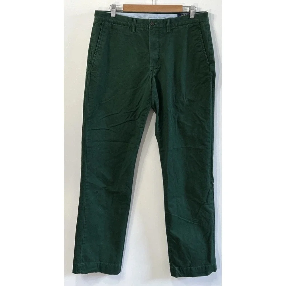 Mens Polo Ralph Lauren Stretch Straight‎ Fit 7 Oz Twill Chino Pants Sz 34 34x31