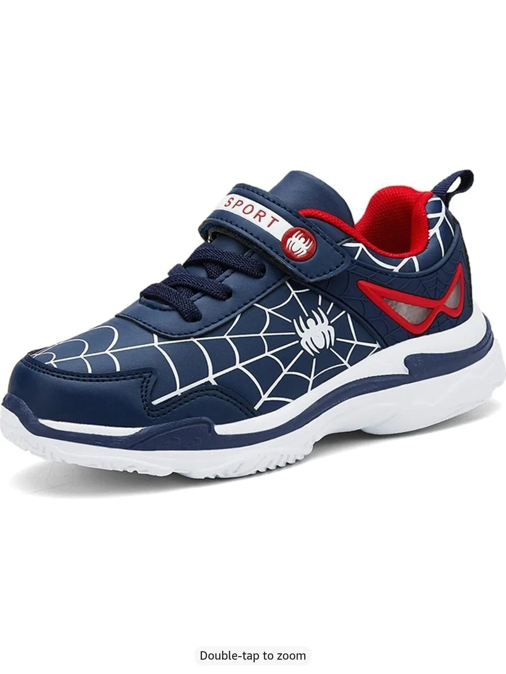 Kids Navy Sport Sneakers with Red