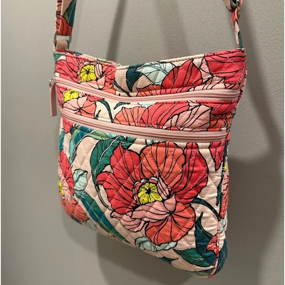 Vera Bradley Vintage Floral Triple Zip Crossbody Bag