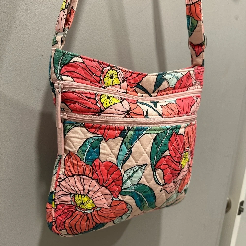 Vera Bradley Vintage Floral Triple Zip Crossbody Bag