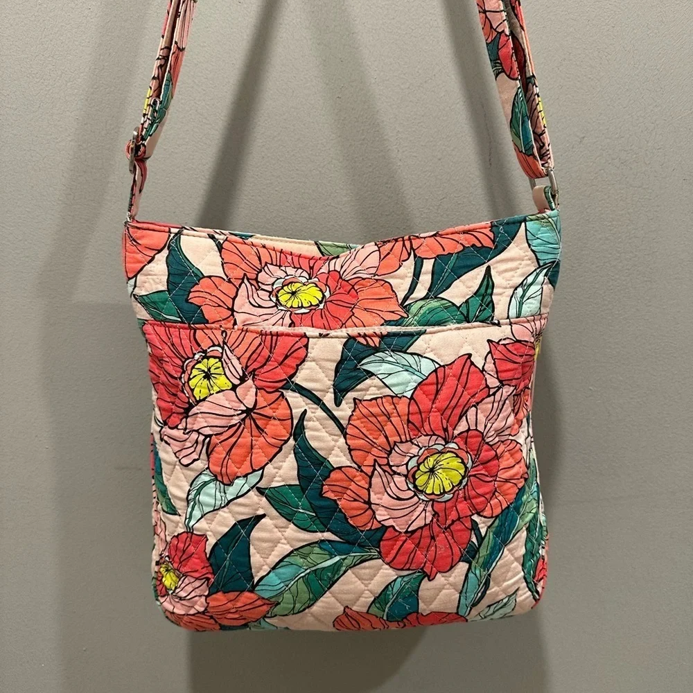 Vera Bradley Vintage Floral Triple Zip Crossbody Bag