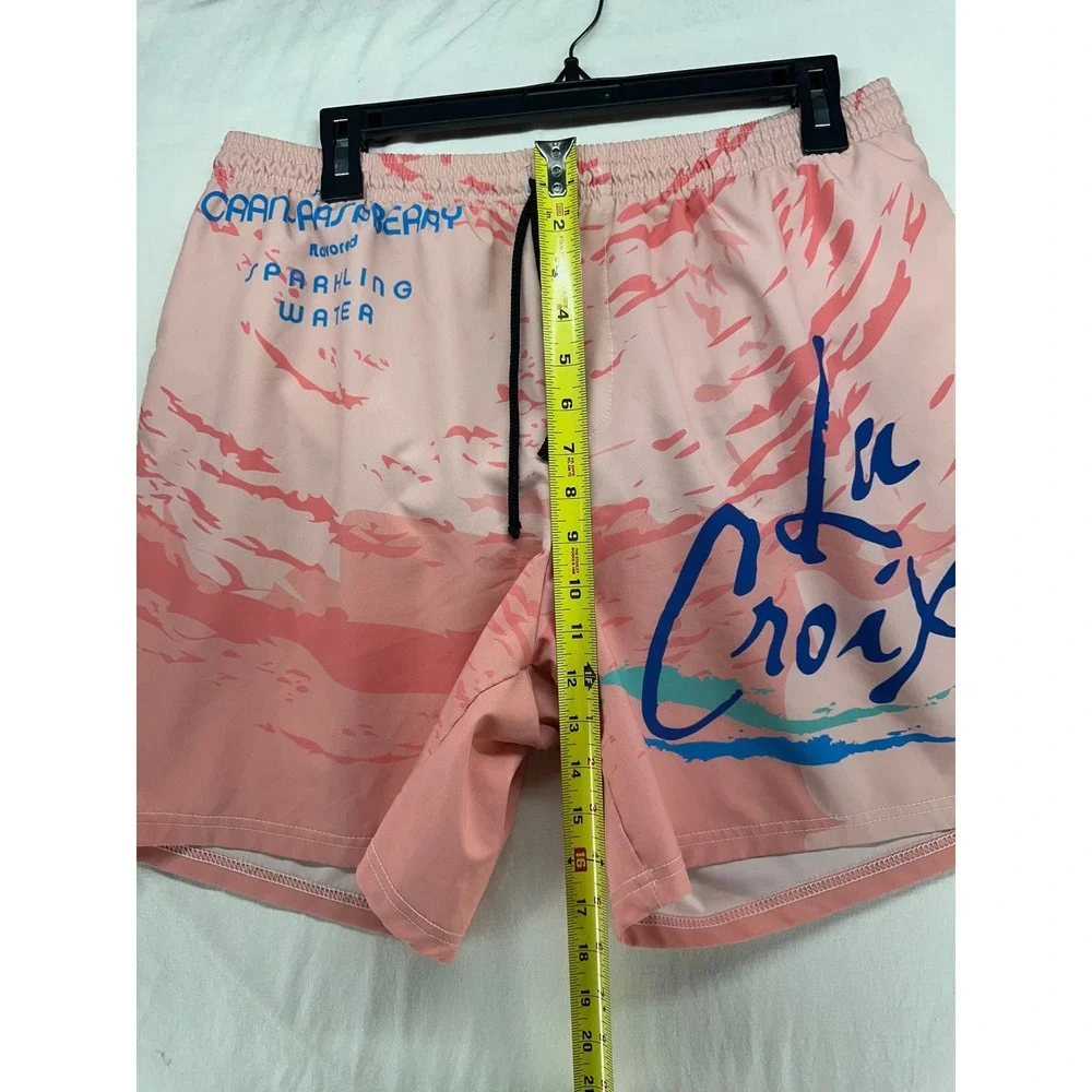 La Croix Cran-Raspberry Pink Swim‎ Trunks Mens Size 36 Graphic Board Shorts