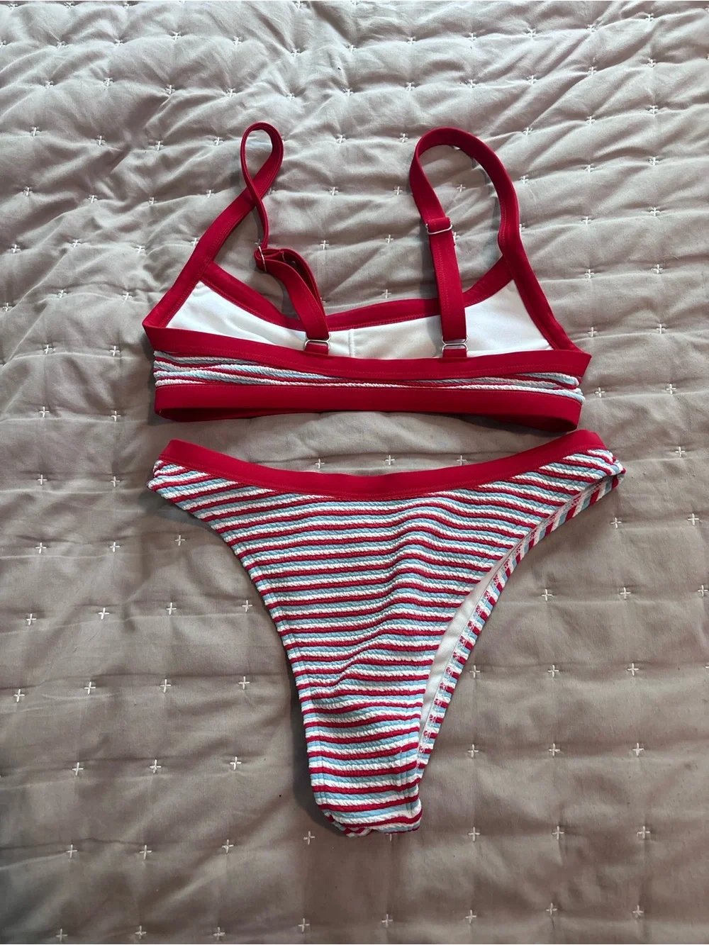 Wild Fable Red & White Striped Women’s Bikini Set