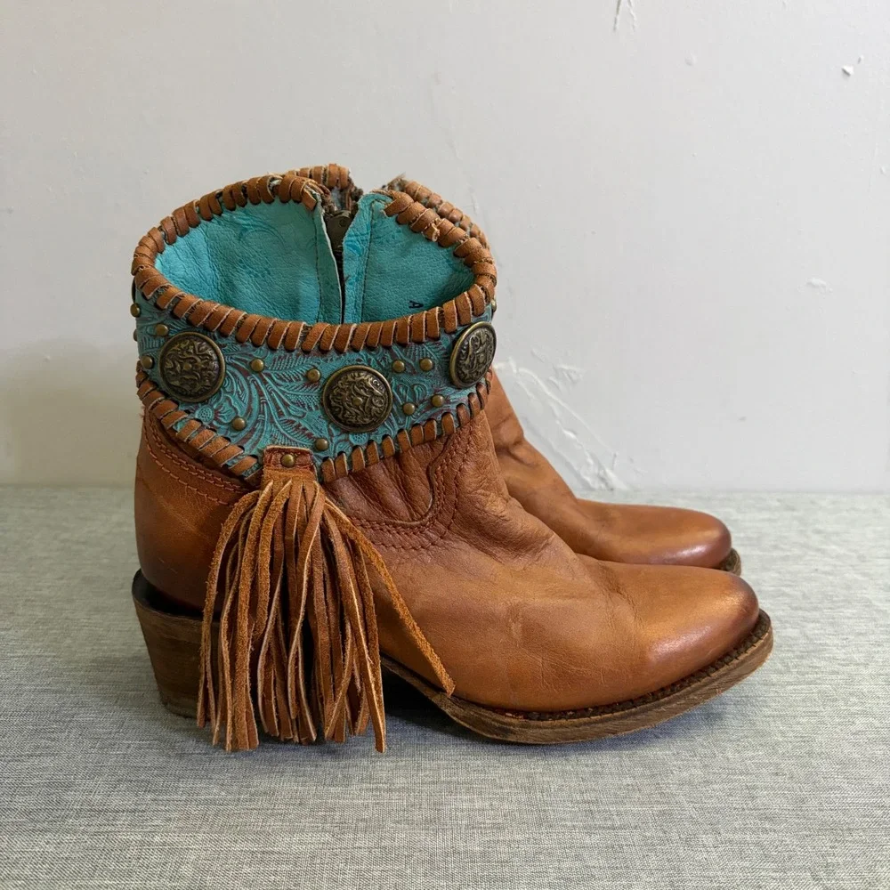 Corral leather ankle