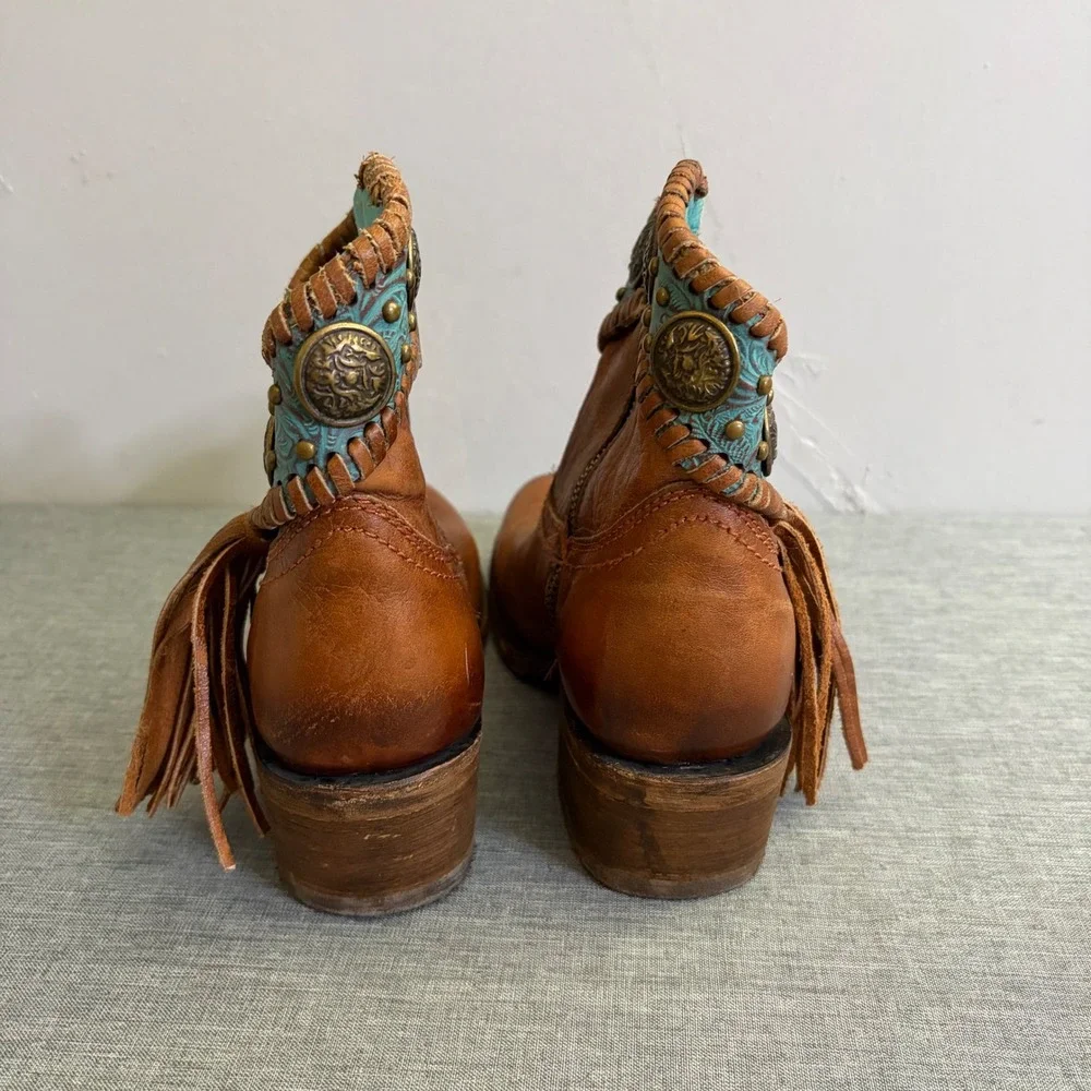 Corral leather ankle