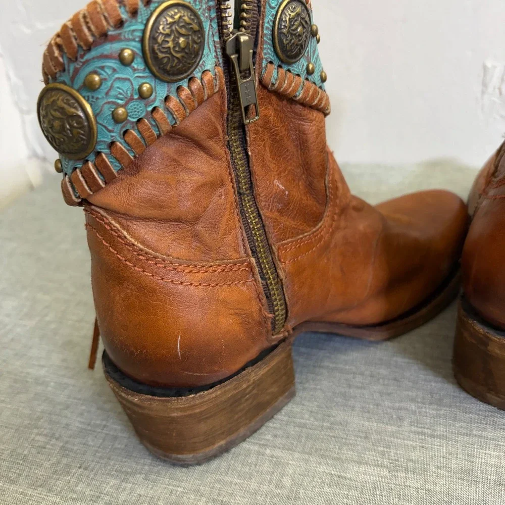 Corral leather ankle
