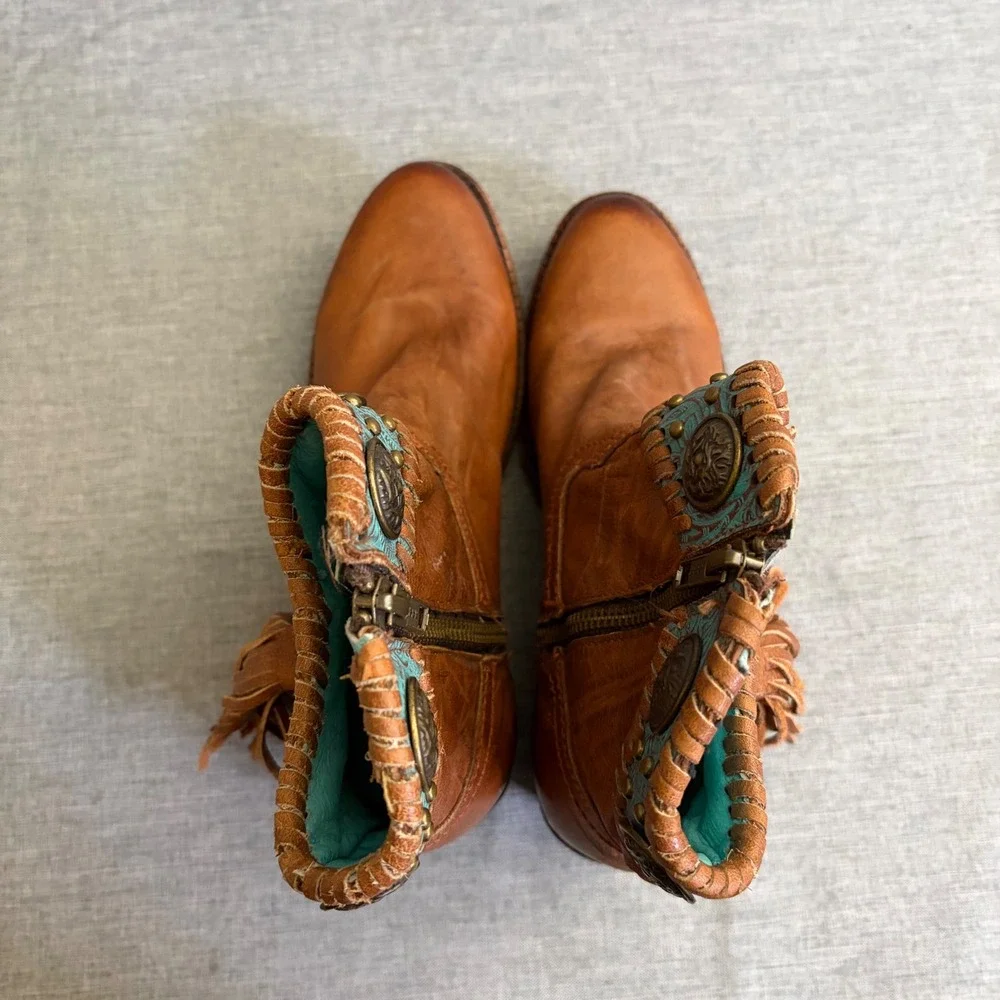 Corral leather ankle
