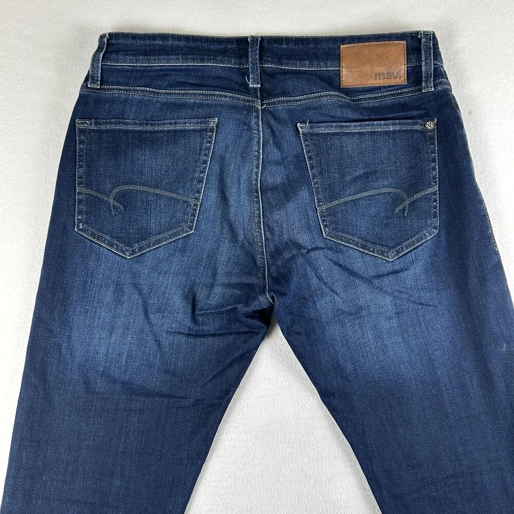 Mavi Marcus Jeans Mens 32x30 Medium Wash Blue Slim Straight Fit Stretch Denim