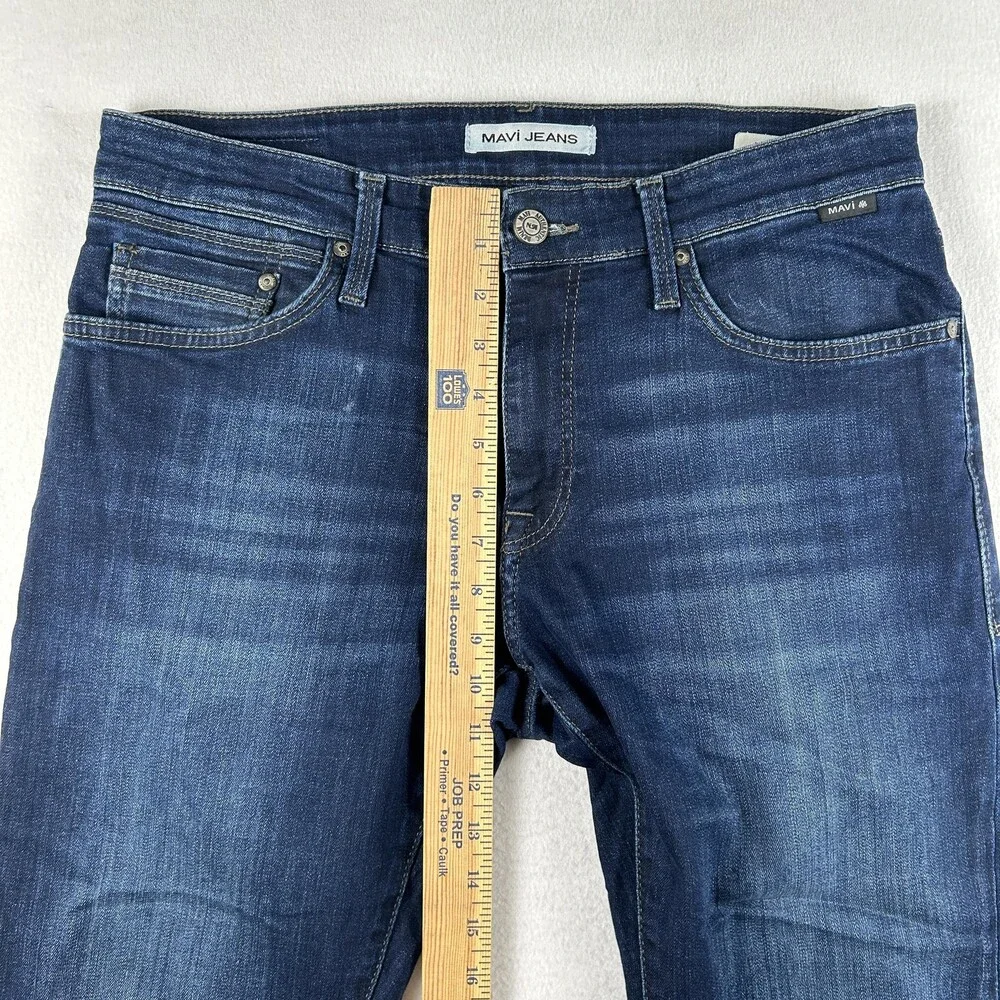 Mavi Marcus Jeans Mens 32x30 Medium Wash Blue Slim Straight Fit Stretch Denim