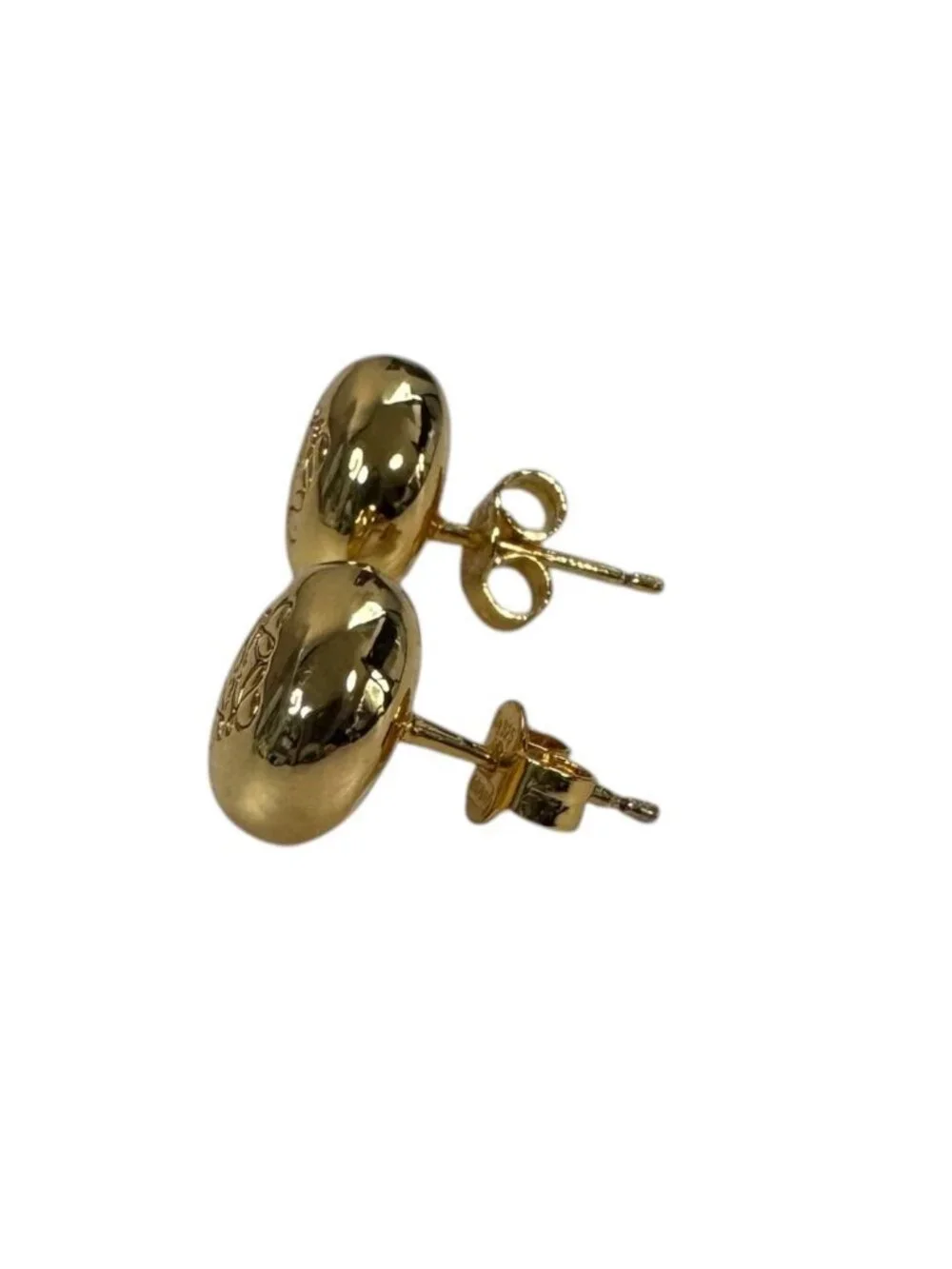 Loewe Anagram Pebble Stud Earrings Gold 925