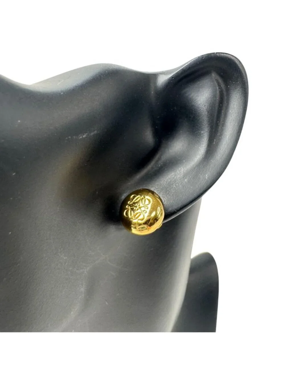 Loewe Anagram Pebble Stud Earrings Gold 925