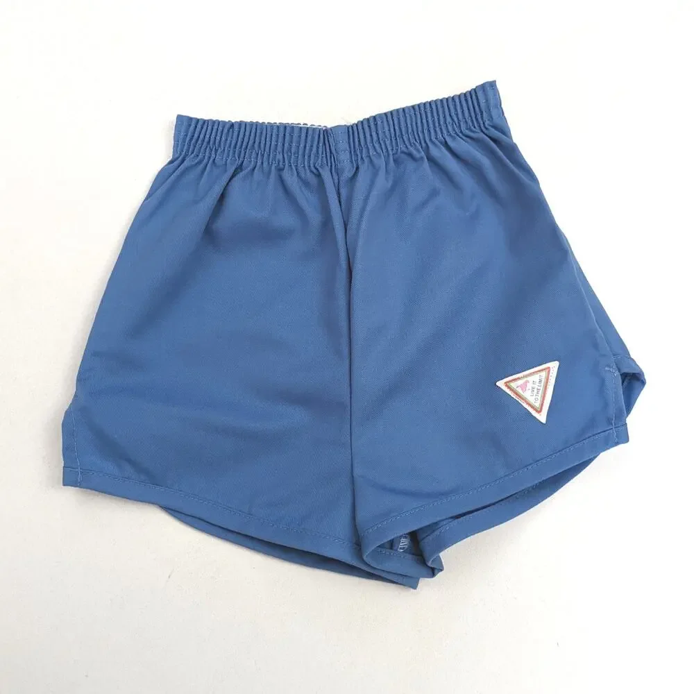 Vintage Wrangler Shorts Girl's Sz 7 Blue Track 80s Basic Classic Everyday Summer
