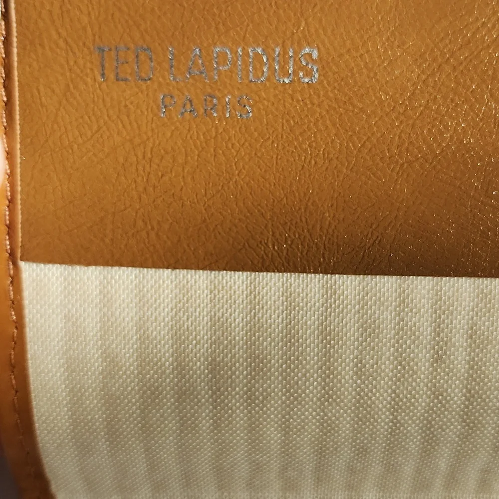 White Woven-Texture Women's Wallet Set with Tan Trim