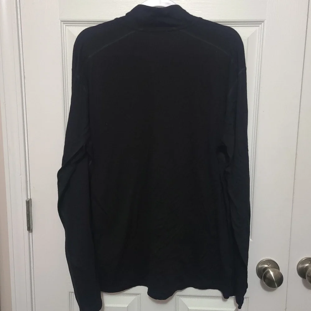 Smartwool Quarter Zip Pullover Mens XXL Black Merino Wool Blend Long Sleeve