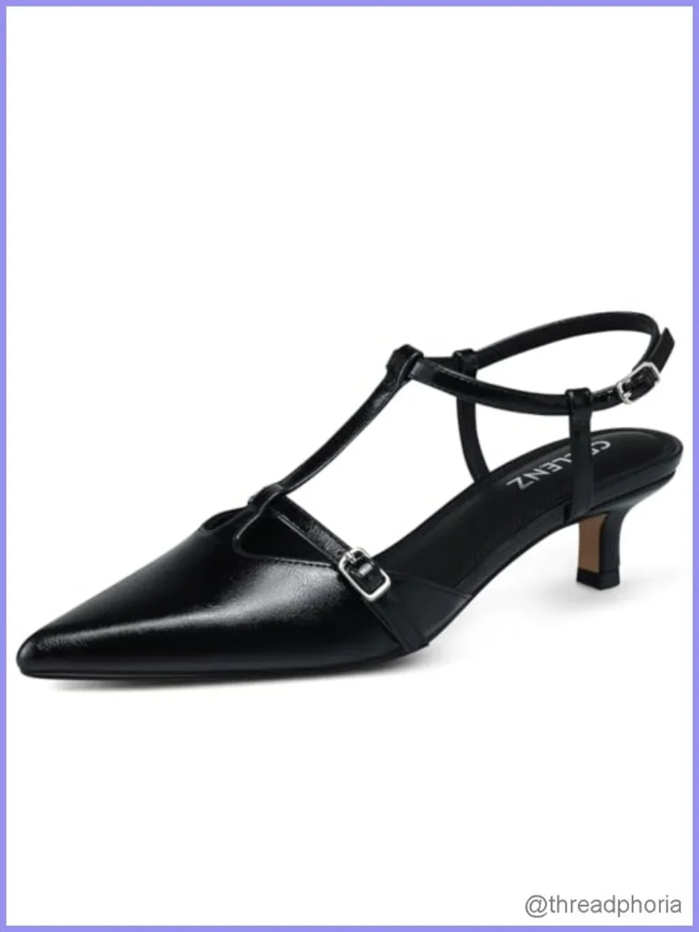 Women's Kitten Heel Pumps 2 Inch Comfortable Office Dress Shoes Ankle Strappy