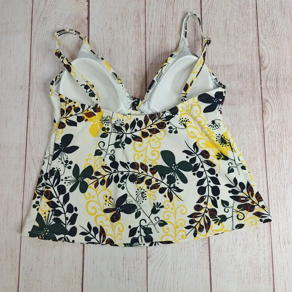 Vintage Y2K Merona floral tankini swim top sz M