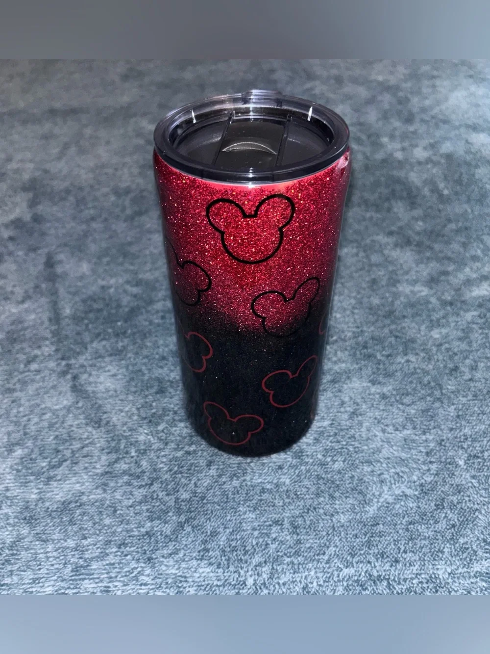 NWOT Custom Made Glitter Epoxy 24oz. Mickey Mouse Tumbler