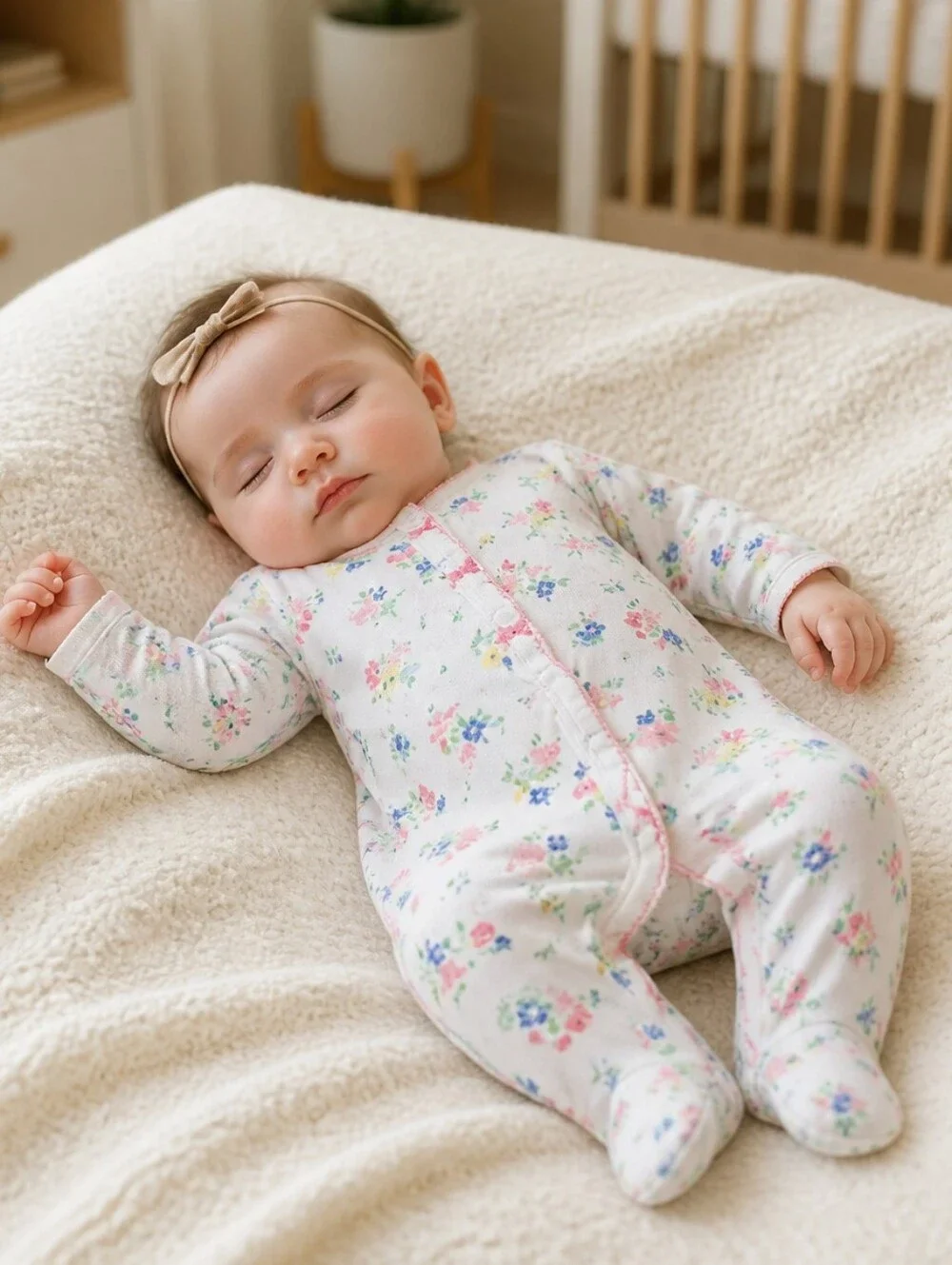 Carter's Floral Baby 3M One Piece Cotton Footie PJ Pajamas Sleepwear Infant Girl
