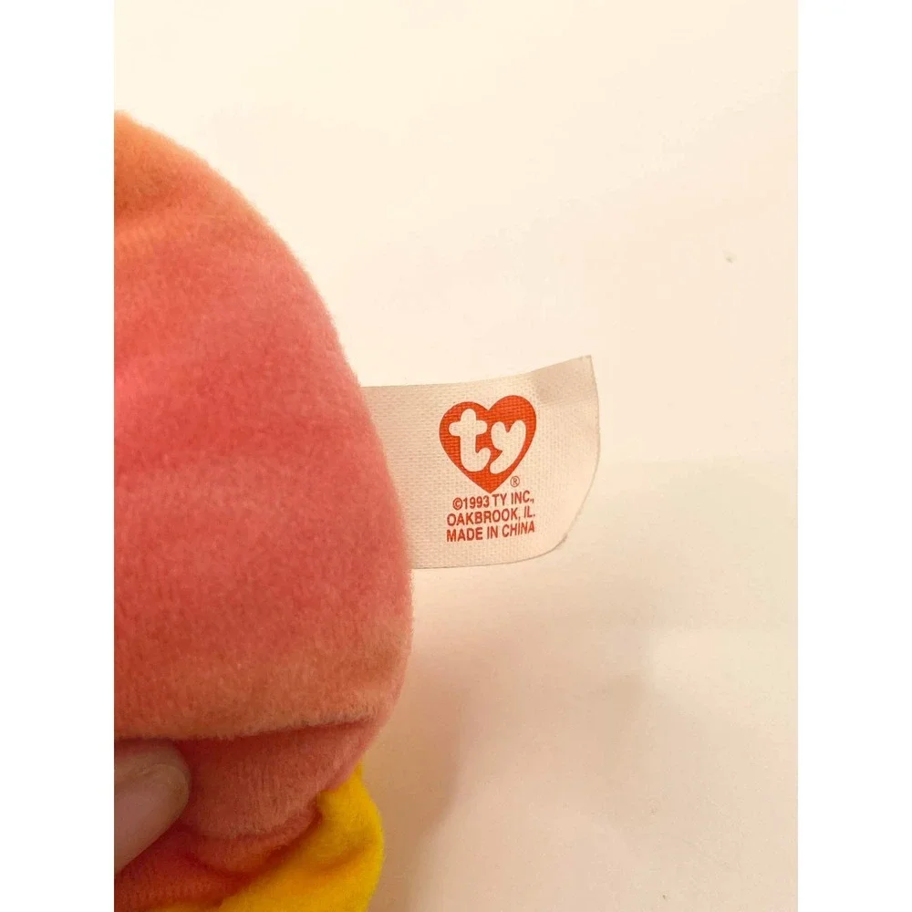 Ty Teenie Beanie Babies Strut the Rooster Pink Orange Plush Toy 1993‎ Vintage