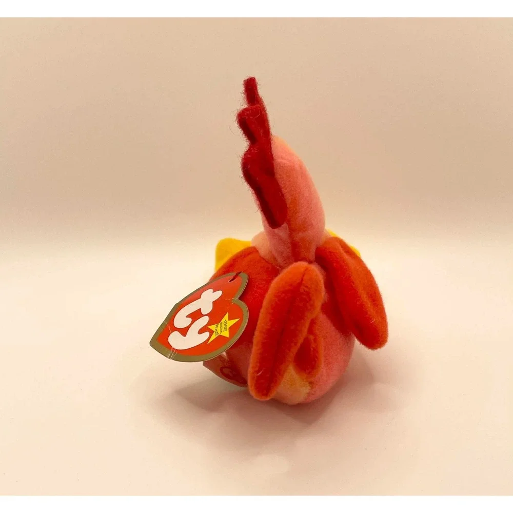 Ty Teenie Beanie Babies Strut the Rooster Pink Orange Plush Toy 1993‎ Vintage