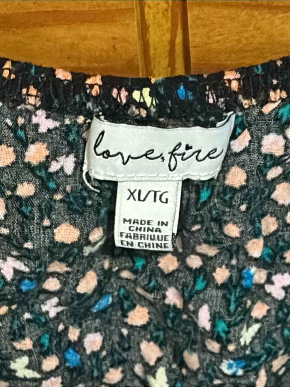 love, Fire black smocked